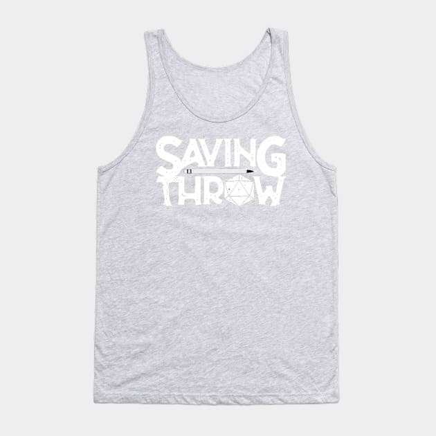 New Saving Throw Logo - White Tank Top by Saving Throw Loot